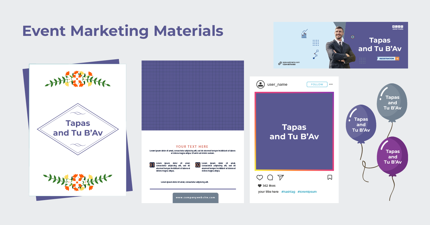 An example of marketing materials you can create as part of your synagogue event planning process. 